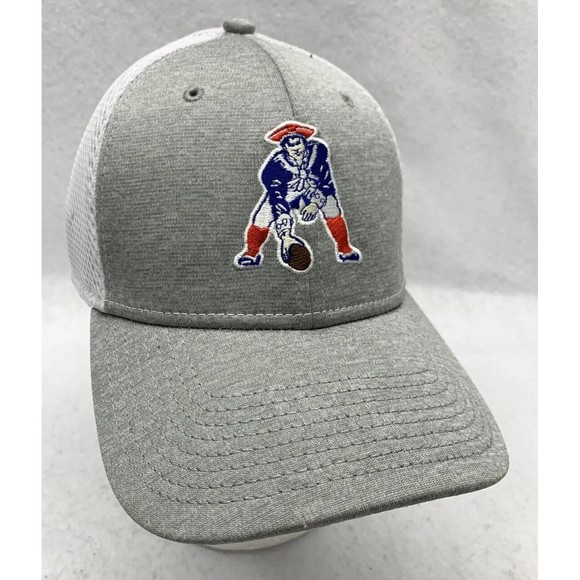 New Era Hat Flex Fit Patriots NFL 39THIRTY Gray White Breathable Medium/ Large - Picture 1 of 10